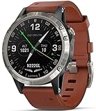 Garmin Herrenuhr Analog Quarzwerk mit Lederarmband 010-01988-31