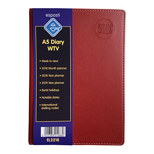 Download Esposti Leather Feel A5 Diary WTV 2018 - Red