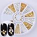 Produktbild CoulorButtons 1 Box Matte Rivet Stud Gold Silver Waterdrop Rhombus Square Round 3D Nail Art DIY Decoration