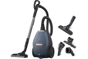 ‎ELECTROLUX Electrolux Odkurzacz Workowy Pure D8 Silence PD82-8DB, Cicha praca 57dB, Moc 600 W, Automatyczna regulacja mocy, Zasięg 12 m, Szczotka do parkietów, Ssawka 3w1, Zmywalny filtr Hygiene 12, Niebieski