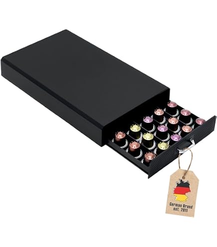 Mahona Porte-Capsules Café Tiroir En Bambou - Rangement Et Distributeur Compatible Nespresso