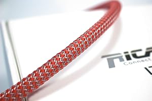 Ricable Custom RG08/10 -Rouge/Gris 10m - Gaine de Protection tressée pour câble 4-10 mm
