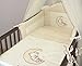 3 Piece Baby Bedding Set (To Fit Cot or Cot Bed) Embroidered - MOON (COT 120 x 60cm, Cream)