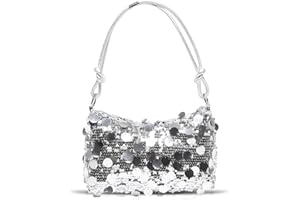 AndThere Sequin Clutch Bag Sparkly Evening Handbag Women's Clutches Small Shoulder Bag Y2K Handbags with Zipper Underarm Bag Bling Armpit Bags Clutch Purse for Wedding Party Travel