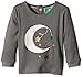 Little Green Radicals Unisex Baby Starry Moon Applique T-Shirt, Grey, 6-9 Months