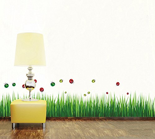 Ufengke® Grüne Garten Serie Grüne Gräser Wandabziehbilder,Wohnzimmer Schlafzimmer Baseboard Abnehmbar Wandaufkleber Wandbilder - 4