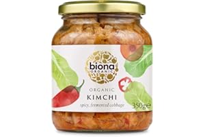 Biona Organic Kimchi 350 g, Pack of 6 - Fresh, Naturally Fermented Organic Vegetables - Napa and White Cabbage - With Spicy Chilli - Naturally Vegan - No Additives