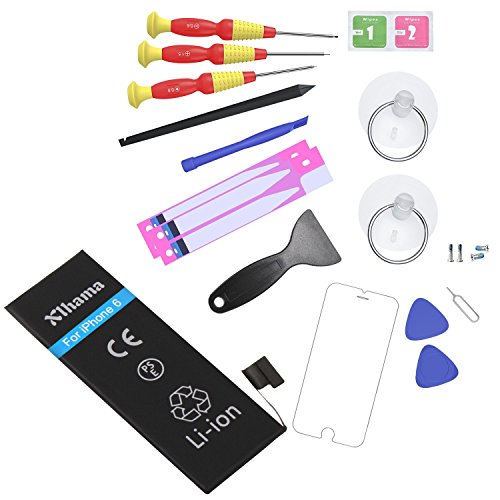 Batterie Compatible pour iPhone 6 Li-ion 1810mAh avec Kits d outil de R paration Feuille en verre tremp Manuel de R paration en Francais et Adh sif double face Nouveau remplacement de batterie est 0-cycle 24 mois de garantie Production de 2018 Batterie Compatible pour iPhone 6 Li-ion 1810mAh avec Kits d outil de R paration Feuille en verre tremp Manuel de R paration en Francais et Adh sif double face Nouveau remplacement de batterie est 0-cycle 24 mois de garantie Production de 2018