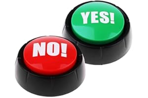 STOBOK YES NO Resources Risposta Buzzer: 2 pezzi Dog Training Buzzer con Sound Push The Button per bambini adulti Natale festa concorso Prop decompressione giocattolo quiz gioco