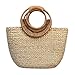 Produktbild holitie Damen Umhängetasche Shoulder Bag Schultertasche Satchel Schulter Rucksack,-Weinlese-Strohbeutel-beiläufige wilde Ferien-einfache Webart-Handtasche