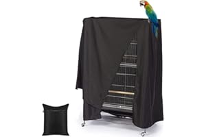 Skyour Cubierta de jaula para loros de pájaros, impermeable, para cuadrado, rodante, para pájaros, loros, jaulas, cubiertas protectoras para jaula de pájaros de buena noche (35 x 25 x 47 pulgadas)
