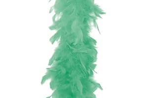 KARNEVALSTEUFEL.DE KarnevalsTeufel Bufanda de plumas de un solo color, densidad de plumas seleccionables años 20 Charleston Burlesque (Pastel verde)