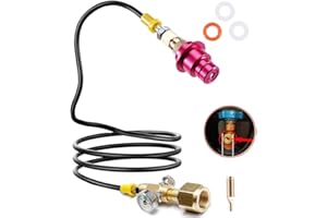 ASOFTY Adaptador Co2 de manguera de alta presión de 1,5 m con manómetro de 3000 psi, compatible con Sodastream Duo, Crystal 3.0, Gaia, tipo y Terra, compatible con bombonas de gas Co2 más grandes con