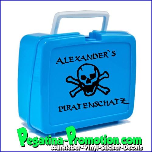 Children's Personalisable Lunch Box Sticker Pirate Theme Child's Name Can Be Added On Request