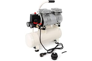 MINUS ONE Silent Kompressor (Druckluftkompressor, ÖLFREI, Flüsterkompressor, Luftkompressor, Luftkompressor leise, 9L Tankinhalt, 8 bar, 680W, (0.9 PS), Ansaugleistung 50L/Min)