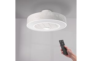 M mimotec - Ventilador de Techo Led Plus Sticks con luz y Mando a Distancia, Bajo consumo, motor DC, 5 aspas, 6 velocidades, Silencioso, con APP