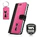 Produktbild SURAZO Schwarz Katze - Premium Ledertasche Schutzhülle Wallet Case aus Echtesleder mit Kreditkarten/Notizen Fachern Farbe Schwarz/Pink Duo Kollektion für Huawei P8 Lite 2015 (5,0 Zoll)