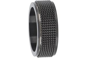 FOCKETY 8MM Męski pierścień Niepokoju, Fidget Rings na Niepokój Spinning Fidget Toy Ring, ADHD Stress Relief Ring Spinner Ring Urodzinowe Prezenty dla Nastoletnich Chłopców (8)