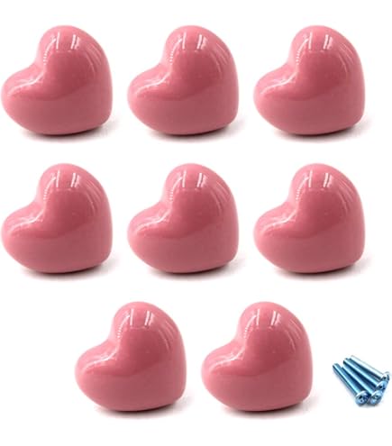 Perphin Pomos De Cerámica Para Cajones En Forma De Corazón Con 3