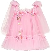 DUCA KIDS Omuzdan Fiyonklu,askılı,&ccedil;i&ccedil;ekli,t&uuml;l Elbise-1