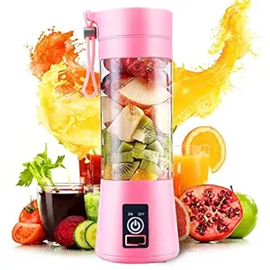 PAYGENIX Portable Electric USB Juice Maker Juicer Bottle Blender,Grinder Mixer,4 Blades Rechargeable Bottle (Multicolor)