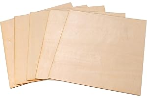 Mxfans 5pcs 200x200x1.5mm Basswood Sheet Unfinished Craft Wooden Sheets for Architectural Model Wood Board DIY Ornaments