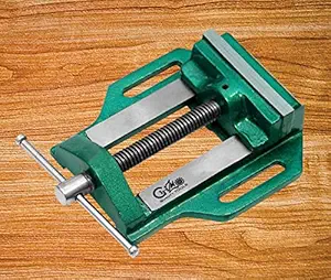 GIZMO Drill Vise, Cast Iron Fixed Base Drill Press Vise, Drill Vice, Professional Heavy Germany Base Drill Vice For Drilling, Tapping, And Reaming (Size 5 Inch)