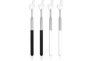 HweeWanX 4 Pcs Extendable Finger Pointer Stick, Mini Telescopic Hand Pointer, Teacher Classroom Teacher Aids, Teacher Supplies, for Teaching, Conference Training, Speeches, Lectures (Black and White)