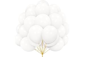 YOYOIN Ballons Blanc, 30 pcs Ballons Blanc en Latex 12 pouces 30,5 cm Ballon Blanc avec Ruban pour Femmes Garçons Filles Fête d'Anniversaire Célébration Mariage pique-nique douche de Mariée Décorations