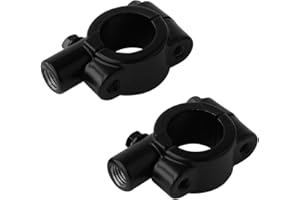 Evermotor 2 Pcs 22mm(7/8 ") Universal Handlebar Mirror Bracket 10mm Motorcycle Handlebar Mount Mirror Holder (Black)