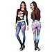 Produktbild sexy Hip-Hop Leggings im Jeans Look für Damen Gr. 38-40