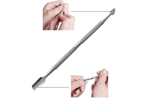 Instruments GB® - Raschietto per unghie e unghie in acciaio INOX per rimuovere la pelle e lo smalto per cuticole Nai