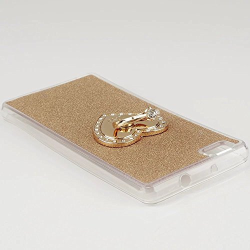 Huawei P8 Lite (2015) 5,0 Zoll Hülle, MUTOUREN Huawei P8 Lite (2015) 5,0 Zoll Etui Hülle Tasche Schutzhülle TPU Silikon Case Cover Bling Glitzer Gold Bumper mit Ring und Anti-Scratch Löschen Back Bumper für Huawei P8 Lite (2015) 5,0 Zoll - 2
