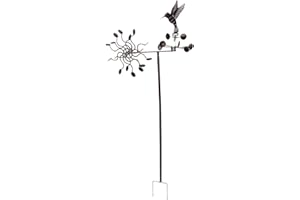 BUACHOIS Hilanderos De Viento,Escultura De Viento De Molino De Viento De Metal,Hilandero De Viento Al Aire Libre Molino De Viento De Metal Esculturas De Viento De Una Sola Dirección Para Patio De Césped Al Air