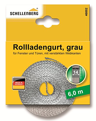 Schellenberg 46002 Rollladengurt 14 mm/6.0 m, grau