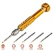 Produktbild MENGS® iPhone Reparatur Tool Kits 5 in 1 Pentalobe Schraubendreher Satz 5 Punkt-Stern-Fix für iPhone 4 4s 5 5s Samsung Galaxy S3 / S4 Note 2/3 Google Nexus Motorola Nokia und HTC- gold
