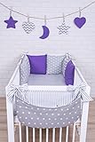 Amilian Baby Nestchen Bettumrandung 210 cm Design28 Bettnestchen Kantenschutz Kopfschutz für Babybett Bettausstattung - 2