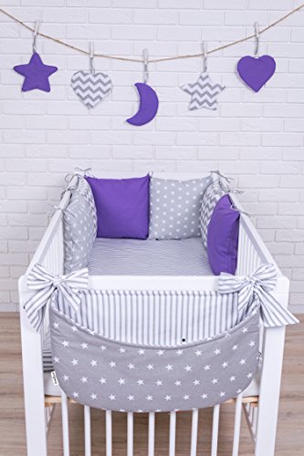 Amilian Baby Nestchen Bettumrandung 210 cm Design28 Bettnestchen Kantenschutz Kopfschutz für Babybett Bettausstattung - 2