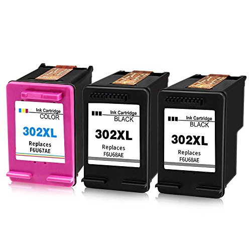 Ink_seller Tinta Remanufacturado para HP 302XL Cartuchos Tinta 2 Negro1 Color Compatiable con HP DeskJet HP OfficeJet HP Envy
