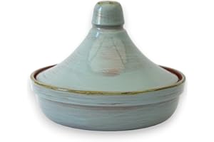 Colì Maioliche e Terrecotte dal 1650 Tajine Terre Antiche in Terracotta, Turchese 26x26x20 cm