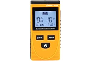 Surface Resistance Meter, Abuycs LCD Handheld Earth Resistance Tester Measuring Instrument Static Detector High-Precision Digital Electrostatic Analyzer
