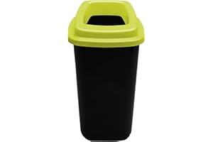 HOMECENTRE Home Centre Plastic Recycling Kitchen Office Waste Bin 45 Litre Green Open Touchless Rim Sorting Waste Segregation Recycle Rubbish Container Six Colour Code Management School Work Trash Box