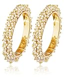 YouBella Jewellery Traditional Pearl Studded Gold Plated Bangles for Women and Girls