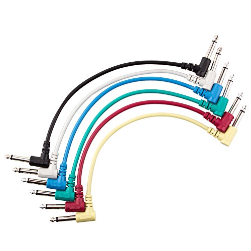 Preisvergleich Produktbild TRIXES 6 Profi Patchkabel für Gitarren in verschiedenen Farben