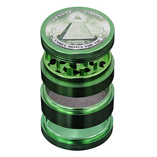 DCOU Neue Design Premium Krautmühle mit Pollenfänger-Siebgrinder CNC Aluminium Tabak Mahler Zerkleinerer Ø55mm 4-teilig - 6