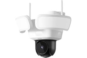 AOSU Camara Vigilancia Exterior con Focos - 3K 5MP Floodlight Camera Wired 2600 lúmenes - 360 Grados, con Cable Grabación Continua 24/7, Detección Humanoide por IA, 2.4GHz WiFi
