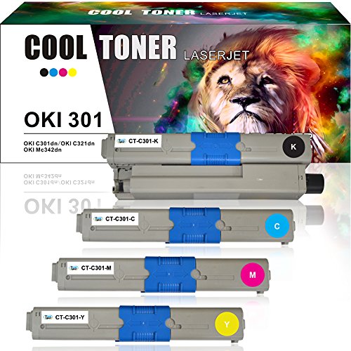 Cool Toner kompatibel Toner fuer OKI 301 C301 C301dn C321 C321dn, MC332dn MC342dn MC342dnw MC342w MC342dw, kompatibel 44973536 44973535 44973534 44973533