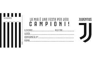 CARTOON WORLD Blocchetto da 20 Inviti per Compleanno Festa Juventus a