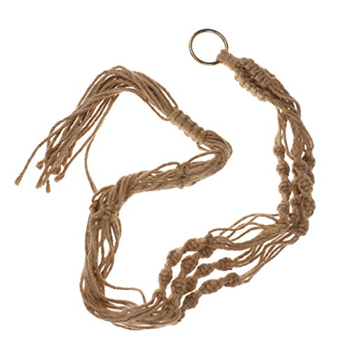 MagiDeal 4 Beine Nylonseil Pflanzenhalter Topfaufhänger Hänger Makramee Macrameehänger Mit Eisenring 100cm