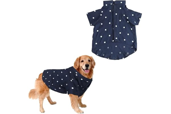 Sage Square Crazy Printed Dog Shirt, Trending Dog Shirt, Ultra Soft & Light Weight, Comfortable & Breathable Dog Apparel, Trendy Outfit (Polka Blue) (XXXLarge - 30inch)